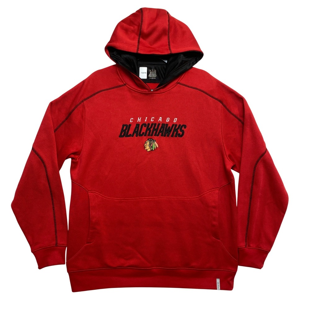 Chicago Blackhawks Hoodie Mens Medium Red 8420A 10 Pullover NHL Reebok
